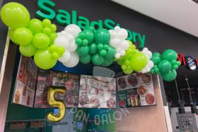 Girlanda organiczna na 5-te urodziny Salad Story w galerii handlowej Magnolia we Wrocławiu